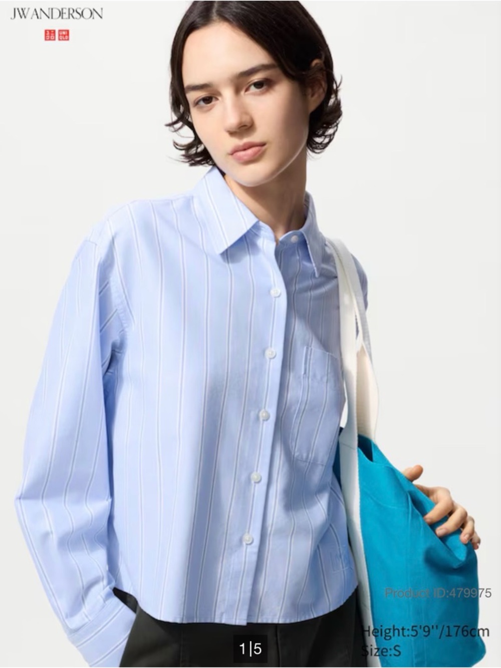 Uniqlo JW Anderson Light Blue Striped Button-Down Shirt